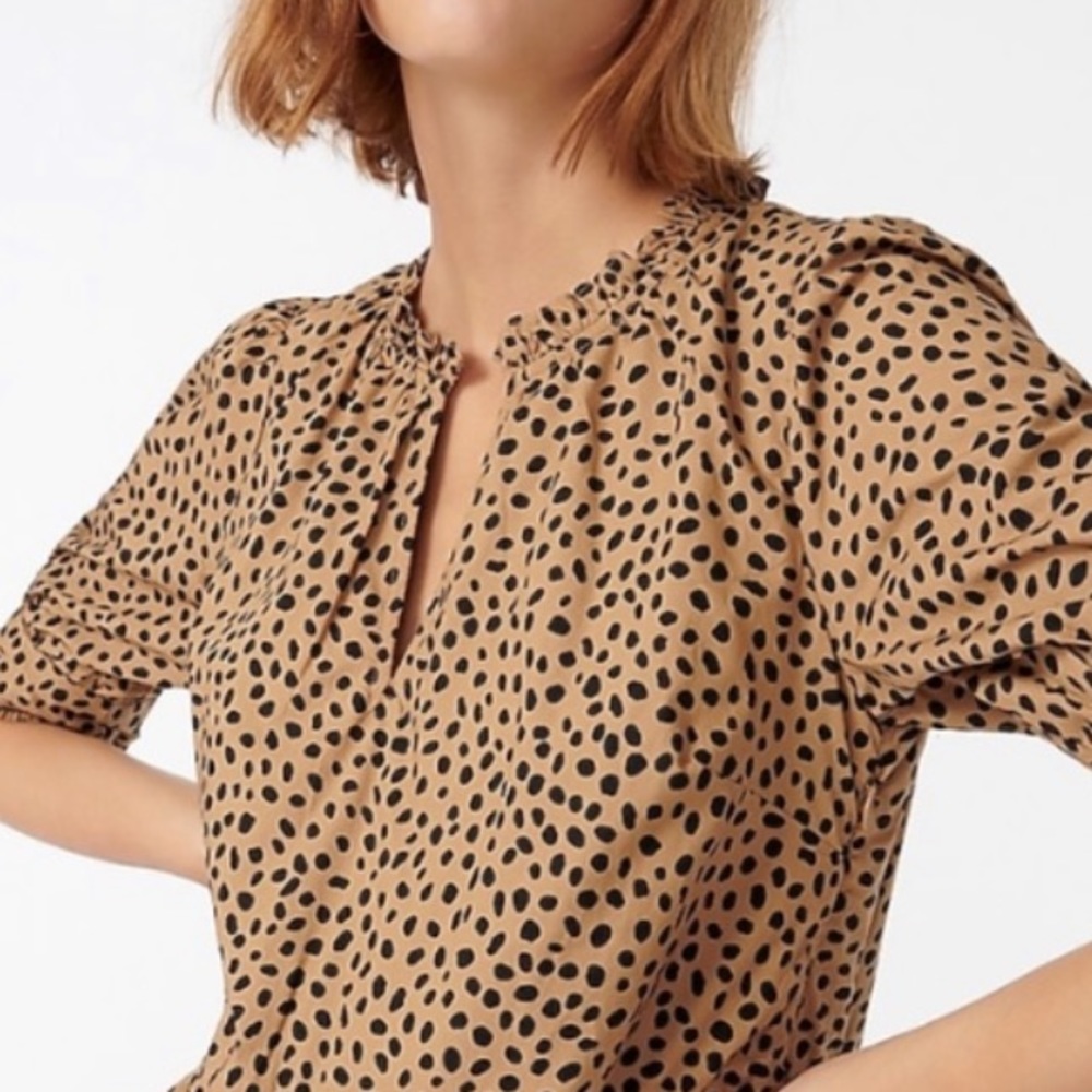 NWT J Crew Ruffleneck Tiered popover dress - XS - Picture 3 of 8